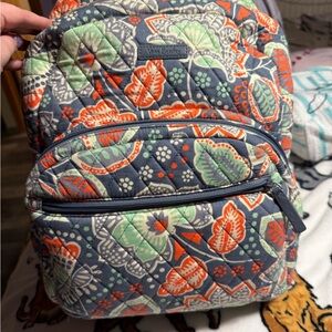 Vera Bradley Quilted Backpack in Slate, Coral & Mint Floral